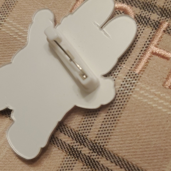 Ash pink /plaid large and roomy backpack with pal - Picture 11 of 11